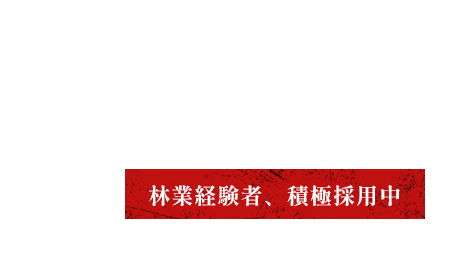 あなたが活躍できる山が、ここにある。林業経験者、積極採用中